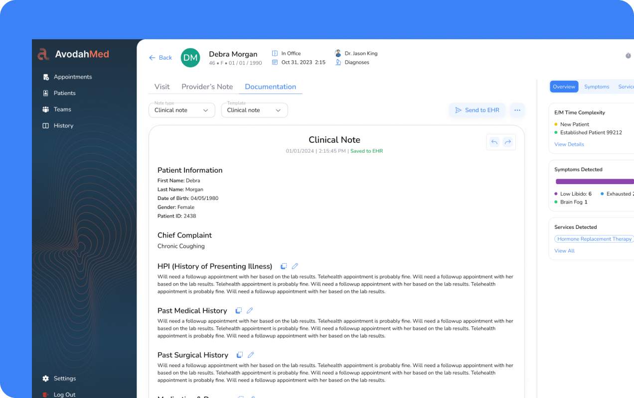 AI transcription Healthcare App Ambient scribe with Automated clinical documentation
